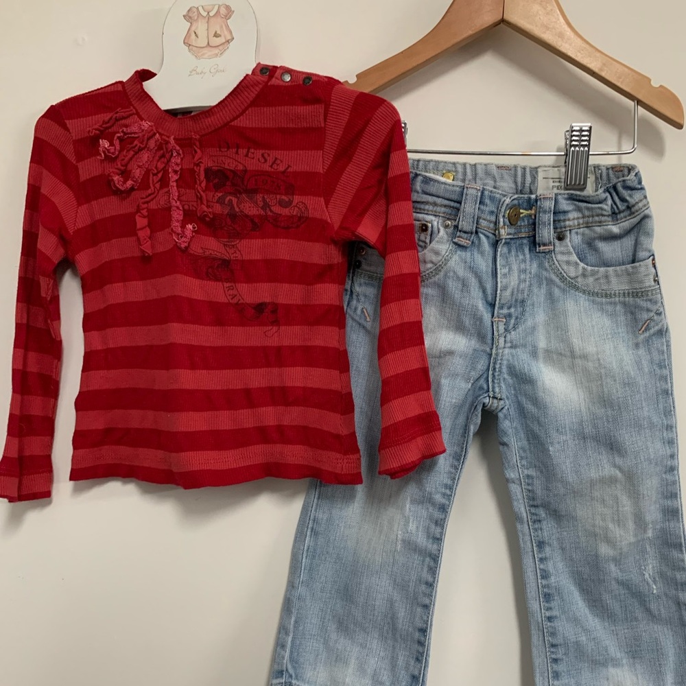 Diesel Baby Striped Ribbed Top - Picture 6 of 8
